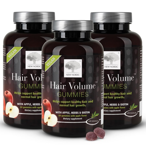 [BRSWYBITOYOR6D3X] NEW NORDIC Hair Volume Gummies | Hair Supplement Gummies for Women with Biotin | Daily Hair Wellness Support for Fuller-Looking Hair & Volume | 60 Count | Pack of 3