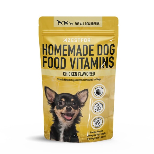 [BRSWKYTZBQMRWYD2] Homemade Dog Food Supplement Dog Vitamins Made in USA Add to Holistic Whole Food Diets Raw BARF All Breeds Puppy Adult 16oz Powder