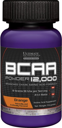 [BRSWGZYDB4HQOEQ6] Ultimate Nutrition Flavored BCAA 12,000mg Suplementario de Cadena Ramada Aminoácidos Polvo, Naranja, Servidor Único