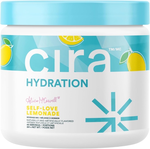 [BRSROZQ7CBYQEFA3] Cira Hydration Toz x Alicia McCarvell's Electrolyte Drink Mix with Himalaya Salt for Dehidrasyon Relief and Recovery - Self Love Lemonade, 45 Hizmet