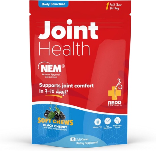 Redd Remedies, Joint Health Original, Helping Strengthen Connectictive Tissult and Cartilage, Black Cherry Flavor, 30 Soft Chews