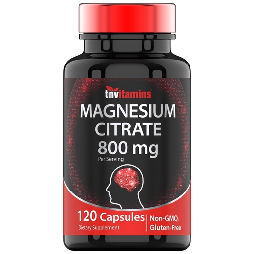 [BRSROHQBOUCBGCTO] TNVitamins Magnesium Citrate 800 MG - 120 Capsules | Two Month Supply! | Pure Magnesium Citrate Powder Capsules | Citrato De Magnesio | Non-GMO | Produced in The USA!