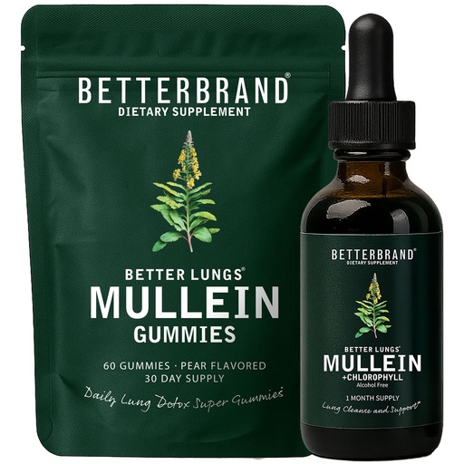 [BRSRAZL2CIDROCTO] BetterLungs Mullein Leaf Extract and Gummies Bundle - Lung Health Support
