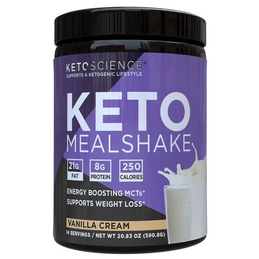 [BRSWGGL3DN6B4ETD] Keto Science Ketogenic Meal Shake Vanilla Dietary Supplement, Keto Protein, Rich in MCTs and Protein, Packed with Collagen, Vitamins and Minerals, Keto and Paleo Friendly, Weight Loss, (14 servings), 20.49 Oz