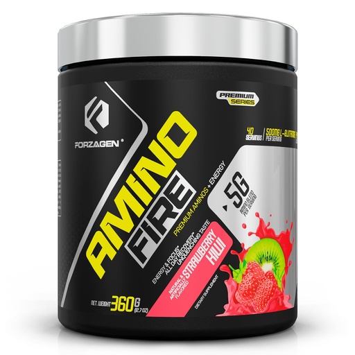 [BRSRAFIQBYIWEGQ7] Forzagen Amino Fire | Essential Amino Energy Powder for Pre-Workout | BCAA Energy Boost & Muscle Recovery Drink Mix, Enhance Focus & Concentration, Dietary Supplement | Strawberry Kiwi, 40 Servings