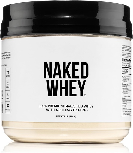 [BRSWGYYTA4GRUG3U] NAKED Whey 1Lb - Only 1 Ingredient, Grass Fed Whey Protein Powder, NSF Certified, Undenatured, No Gmos, No Soy, Gluten Free, Stimulate Growth, Enhance Recovery - 15 Servings