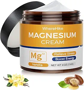 [BRSRAGD2PMNQA3D6] Natural Topical Magnesium Cream for Sleep,Nighttime Magnesium Lotion for Pain and Leg Cramps,Muscle Relaxation,Calm,Deep Hydration for Skin Care.(Vanilla)