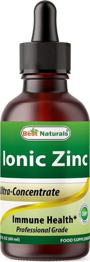 [BRSWYZINPMHGAAI4] Best Naturals Ionic Liquid Zinc - Immune Support - High Bioavailability - Glass Bottles 2 OZ (60ml)