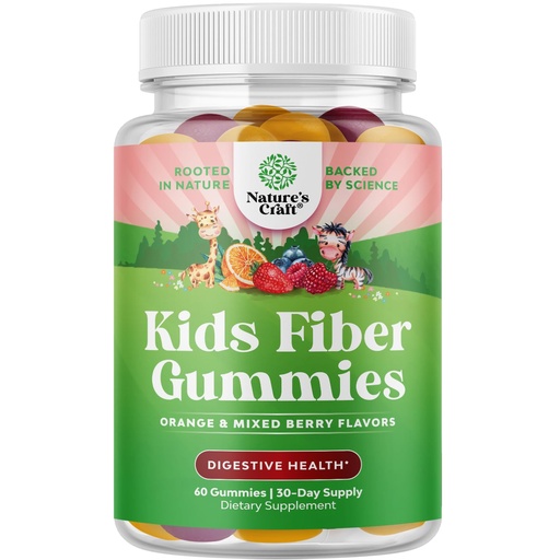 [BRSWY234OQNBGELP] High Prebiotic Fiber Gummies for Kids - Dietary Fiber Supplements for Digestion & Constipation - Chicory Root Kids Immune Gummies - Non-GMO & Vegan Digestive Nutritional Supplements - 60 Count