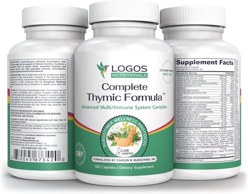 [BRSWIYA7BZYB2ETE] Complete Thymic Formula™, Comprehensive Multivitamin & Multimineral with Thymus Glandular Extracts (180 Count (Pack of 1)