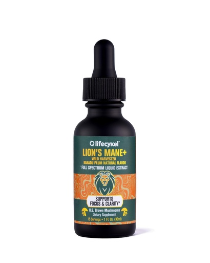 [BRSRAH3YBYFRYGY7] Life Cykel - Lion's Mane Mushroom Extract with Kakadu Plum - Brain Booster Nootropic for Memory, Focus & REM Sleep - Non-GMO, Organic Mushroom Tincture - 1 Fl Oz (15 Servings)
