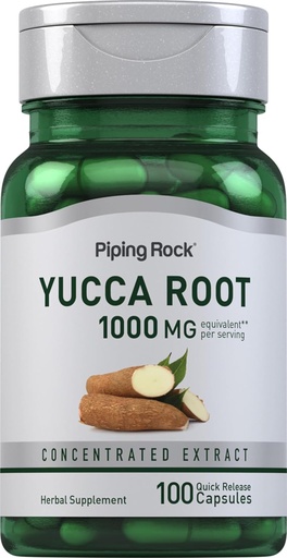 [BRSWIHALAIAQM2Y5] Piping Rock Yucca Root Capsules 1000mg | 100 Count | Extract Concentrate | Herbal Supplement | Non-GMO, Gluten Free