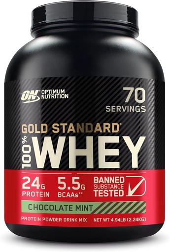 [BRSWIYQOBIMR4AAV] Optimum Nutrition Gold Standard® 100% Whey, Chocolate Mint, 4,94 lb (2,24 kg)