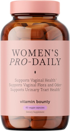 [BRSWKHAIB4BBYHLB] Vitamin Bounty Women's Pro-Daily Vaginal Probiotics - 10 Billion CFU, 5 Strains with Cranberry for Female Vaginal Health - Probiotics for Women pH Balance - Digestive & Urinary Support - 60 Capsules