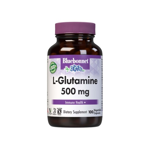 [BRSWIYQZBQOB6FTA] Bluebonnet Nutrition L-Glutamine 500mg, Supports Immune Function*, Nitrogen Transporter*, Soy-Free, Gluten-Free, Non-GMO, Kosher Certified, Vegan, 100 Vegetable Capsules, 100 Servings