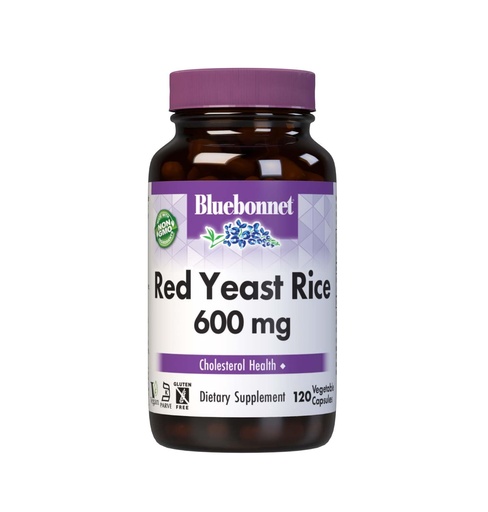 [BRSWIYYPDMMBAF3C] Bluebonnet Nutrition Red Yeast Rice 600 mg, Heart Health*, Non-GMO, Vegan, Kosher Certified, Gluten-Free, Soy-Free, Dairy-Free, 120 Vegetable Capsules, 120 Servings