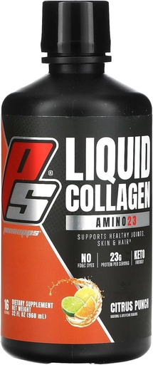 [BRSWGYL5CEAQYCQ6] PROSUPPS Amino23 Colágeno Líquido Tiros, Citrus Punch - Colágeno Peptídeo Pós Treino Suplemento Suporta Envelhecimento Saudável, Juntas, Pele e Cabelo - Gluten-Free & Zero Sugar - 16 Servings