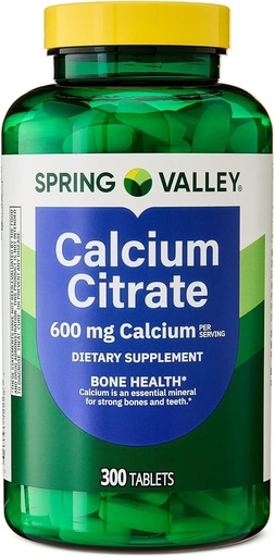 [BRSRAGIYAUHAMFLL] Spring Valley Calcium Citrate Tablets Dietary Supplement, 600 mg, 300 Count. - New Look