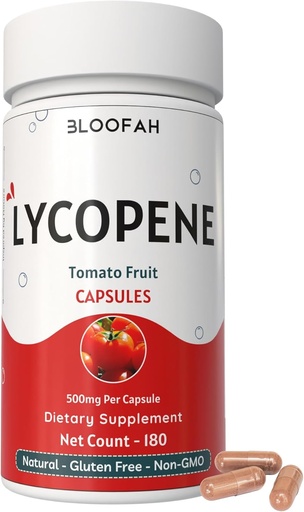[BRSROCD6B4MAMG3L] Tomato Powder Capsules 500mg - 180 Count (Lycopene) Natural Carotenoid Supplement for Health and Wellness Support | Gluten Free & Non-GMO, Plant Based