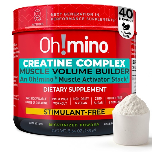 [BRSROAL5BYBGMHTX] Oh!mino Creatine Complex for Muscle Growth. Micronized Creatine Monohydrate and Hydrochloride with Adaptogens. Perfect for Women and Men. Refreshing Zero Carb Lemon-Lime, 40 Servings