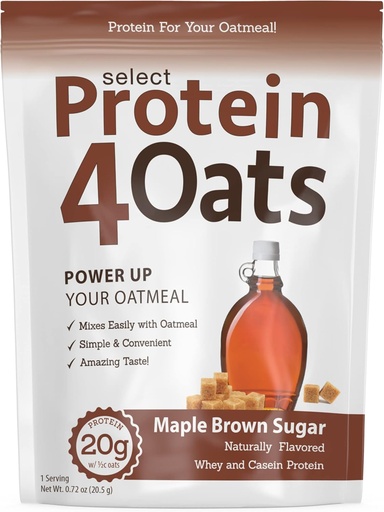 [BRSWGZ3QDIHBS2DU] PEScience Protein4Oats, Powder to Make Amazing Tasting Protein Oatmeal, with Whey and Casein, Gluten Free, Maple Brown Sugar, 12 Servings