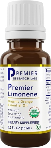 [BRSWYBQLBEBQEELA] Premier Research Labs Premier Limonene - Limonene Oil is an Organic D-Limonene Supplement from Orange Peel Extract, Orange Essential Oil 90% Pure Limonene - 0.5 Oz (300 Servings)
