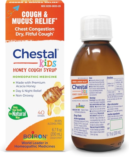 [BRSWKYA3BQPBSHY7] Boiron Chestal Honey Children's Cough Syrup for Nasal and Chest Congestion, Runny Nose, and Sore Throat Relief - 6.7 Fl oz