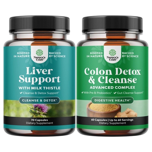 [BRSW2GA6DJ5QKYD5] Bundle of Liver Cleanse Detox & Repair - Milk Thistle for Digestion & Immune Health - Ginger Root Choline Dandelion Root and Colon Cleanser & Detox - Lactobacillus Acidophilus Probiotic Body Cleanse