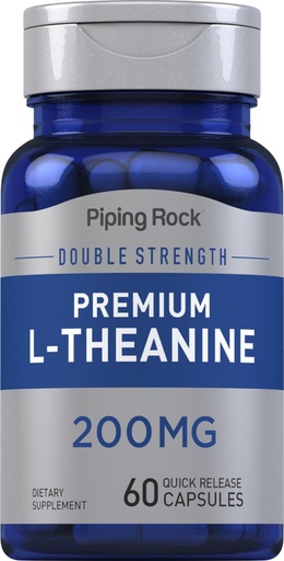 [BRSWIFDQAYIGOCTO] Piping Rock L-Theanine 200mg Supplement | 60 Capsules | Double Strength | Non-GMO, Gluten Free