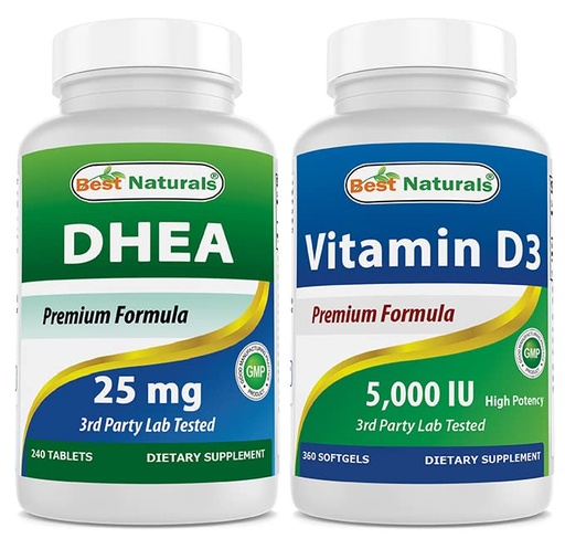 [BRSRMBARBAARQHTL] Best Naturals Dhea 25mg & Vitamin D3 5000 I