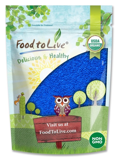 [BRSRMFQLB5YREAL2] Food to Live Organic Blue Spirulina Powder, 2 Ounces – Non-GMO, Pure Raw Blue-Green Algae Extract, Vegan, Non-Irradiated, Great for Juices, Smoothies, Shakes, Drinks, and Food Coloring
