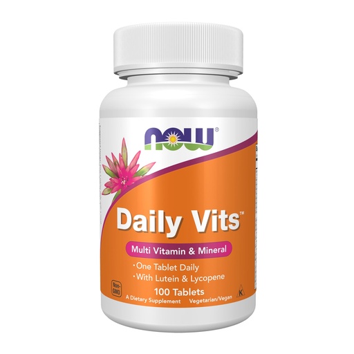 [BRSWIYQEDMGGO2A7] NOW Foods Supplements, Daily Vits™, One Tablet Daily with Lutein & Lycopene, 100 Tablets
