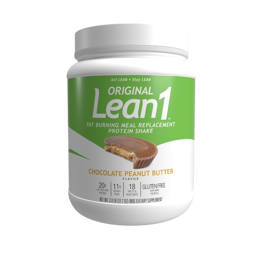 [BRSWIF3QOF6WEF3A] Lean1 Meal Replacement Protein Powder, Chocolate Peanut Butter Flavor, 15-Serving Tub.