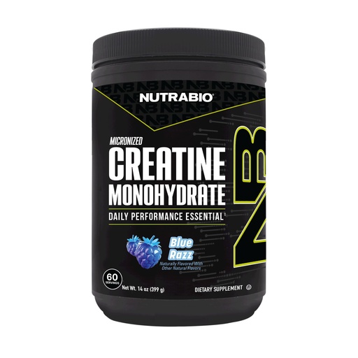 [BRSROAARDF6RAHL4] NutraBio Pure Micronized Creatine Monohydrate Powder Supplement, Blue Razz (300 g) - Supports Bulk Muscle Energy, Recovery, and Strength - HPLC Tested Creatine Powder Supplement for Men and Women