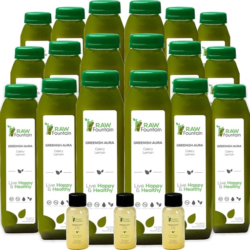 [BRSW2HT3DMJRSCT3] Celery Juice Cleanse by Raw Fountain, All Natural Raw, Cold Pressed Juices, Morning Detox Cleanse, 30 Bottles 12oz, 5 Bonus Ginger Shots
