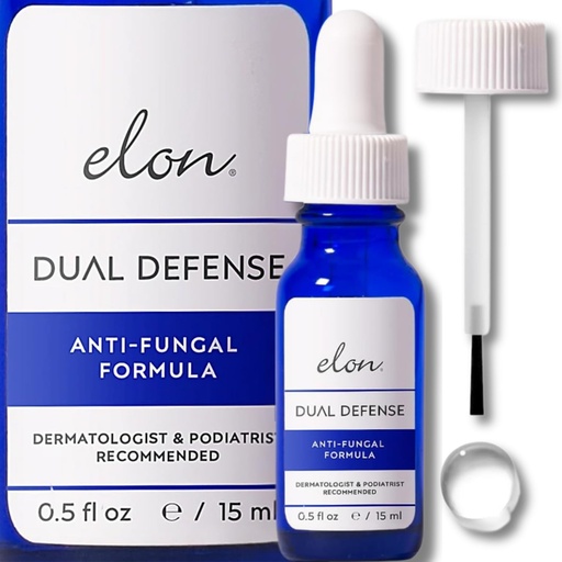 [BRSWIYYECMOGKDTU] Elon Dual Defense Anti-Fungal Formula | 25% Undecylenic Acid | Treat & Eliminate Nail Fungus | Dermatologist & Podiatrist Recommended