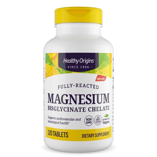 [BRSWGZL2BF5BSDTK] Healthy Origins Magnesium Bisglycinate Chelate, 120 Tablets - High Absorption Fully Buffered Albion TRAACS Magnesium - Supports Muscle Relaxation, Brain & Cardiovascular Health - 4 Month Supply