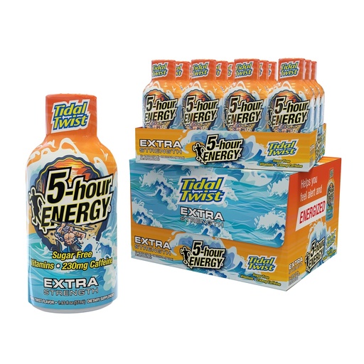 [BRSRAZYCBACAEYDB] 5-Hour Energy Extra Strength Shots Tidal Twist Flavor, 24 Count (1.93 fl oz)