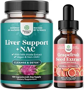 [BRSRAHY2DJ6BUA34] Bundle of Liver Support Supplement with NAC - Herbal Liver Supplement with N Acetyl Cysteine Silymarin Milk Thistle and GSE Grapefruit Seed Extract Liquid for Digestive and Health and Immune Support