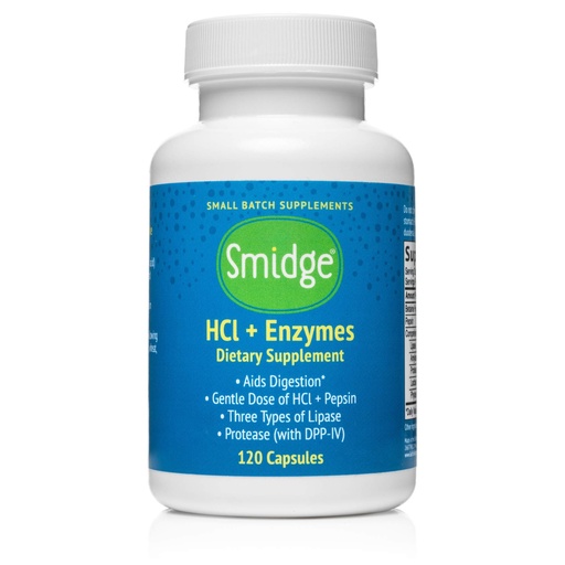 [BRSW2YYLOUCGCD3L] Smidge™ HCl + Enzymes – Digestion – 120 Capsules