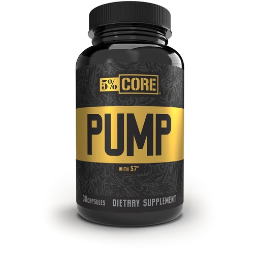 [BRSRAEDQAQBQI2DV] 5% Nutrition Core Pump Caps | NO2 Nitric Oxide Booster Supplement Pills | All Natural Ultra Low Stim Preworkout Supplement (5mg Caffeine) (30 Caps)