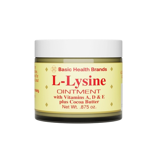 [BRSWIYQOAR4QGFTO] Basic Brands L-Lysine Lip Ointment with Camphor, Menthol, Vitamin A & E, 0.875 oz – Soothing Relief, Apply as Needed