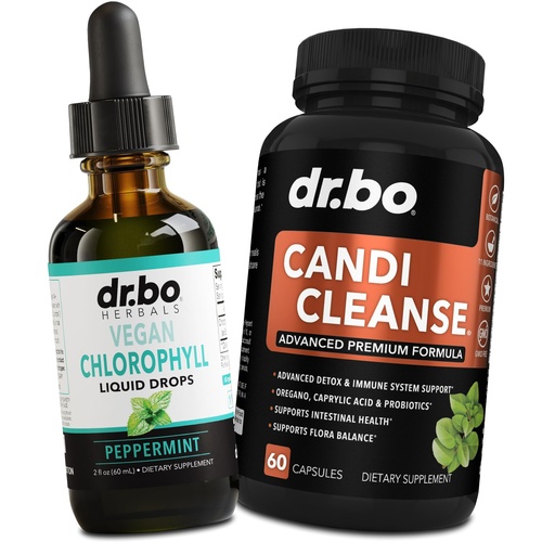 [BRSRAEIYCUNRGYLG] Chlorophyll Liquid Drops Body Detox & Candi Cleanse - Vegan Liquid Chlorophyll Drops Odor Cleanse Supplement Internal Deodorant - Extra Strength Probiotic Oral Herbal Oregano & Caprylic Acid Capsules