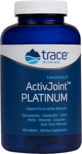 [BRSWIYQABMIRKEAZ] Trace Minerals ActivJoint Platinum - Bone Health & Strength Support Supplement - Supplement for Joint & Muscle Health Support - Healthy Heart Supplement with Magnesium - 180 Tablets (30 Servings)