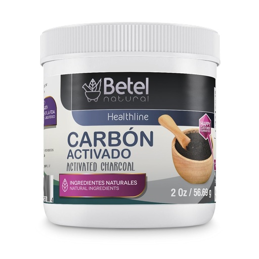 [BRSWGZTYCV4BQFLL] Betel Natural Premium Activated Charcoal/Carbon Activado Powder 100% Pure Ultra Fine - 2 Oz