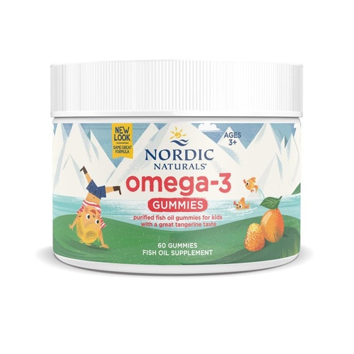 [BRSWIYAKCIOGC3T6] Nordic Naturals Nordic Omega-3 Gummies, Tangerine - 60 Gummies - 82 mg Total Omega-3s with EPA & DHA - Non-GMO - 30 Servings