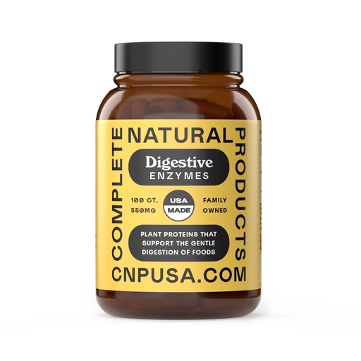 [BRSWGYDROAPBE23P] Complete Natural Products Digestive Enzyme Capsules, 550mg, 100ct | Plant-Based Formula, Organic Capsule Shell, Supports Digestive Balance & Nutrient Absorption