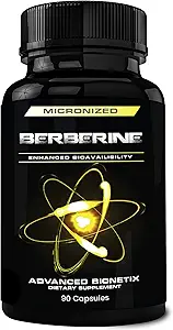 [BRSRMYINA4NBM2A4] 1500mg Advanced Bioavailability Micronized Berberine Supplement All Natural w/BerbeTal™ Support. 90 Total Capsules