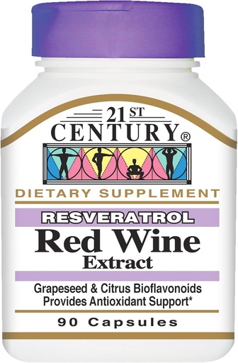 [BRSWKHQ6CZ4Q2CD5] 21st Century, Resveratrol Red Wine Extract, 90 Capsules - 2pc