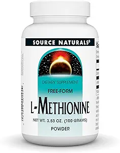 [BRSWIY35BN4B22T4] Source Naturals L-Methionine Free-Form Powder - Amino Acid Supplement - 100 Grams